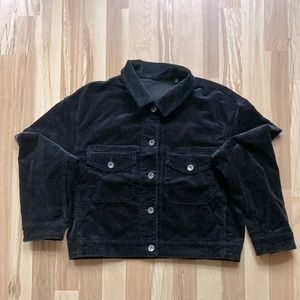 Uniqlo Women’s Black Cropped Corduroy Jacket size XS NWOT